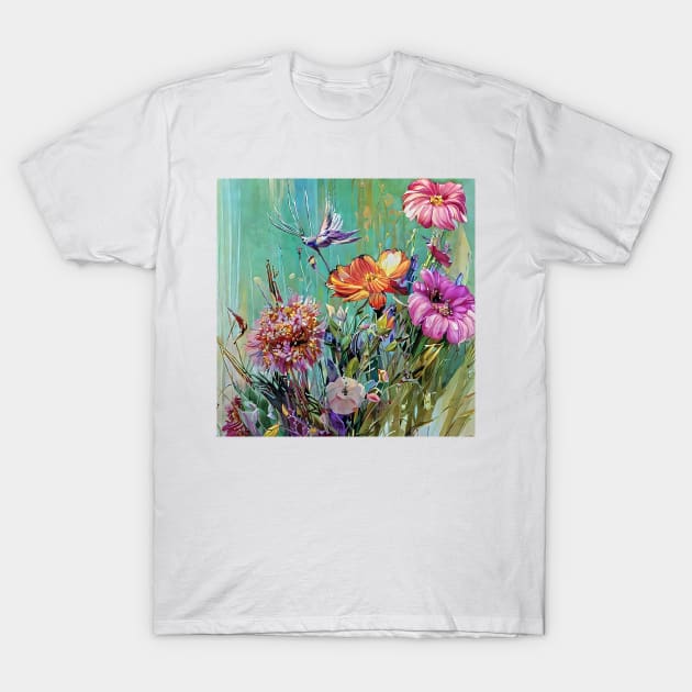 flowers in the meadow T-Shirt by bogfl